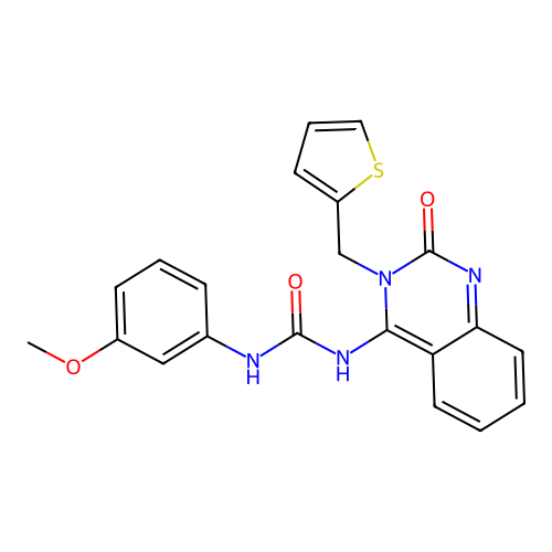 1-(3-Methoxyphenyl)-3-[2-oxo-3-(thiophen-2-ylmethyl)quinazolin-4-yl]urea structure