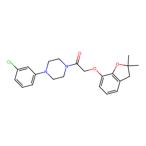 1-[4-(3-chlorophenyl)piperazin-1-yl]-2-[(2,2-dimethyl-2,3-dihydro-1-benzofuran-7-yl)oxy]ethan-1-one structure
