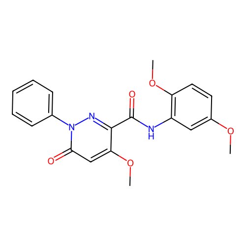 N-(2,5-dimethoxyphenyl)-4-methoxy-6-oxo-1-phenyl-1,6-dihydropyridazine-3-carboxamide structure