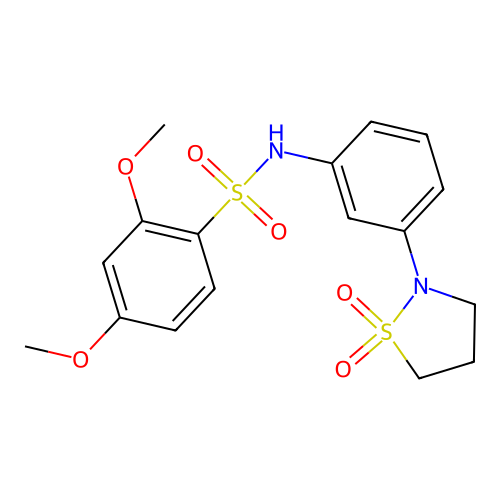 N-(3-(1,1-dioxidoisothiazolidin-2-yl)phenyl)-2,4-dimethoxybenzenesulfonamide structure