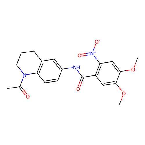 N-(1-acetyl-1,2,3,4-tetrahydroquinolin-6-yl)-4,5-dimethoxy-2-nitrobenzamide structure