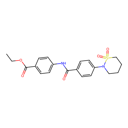 Ethyl 4-[[4-(1,1-dioxothiazinan-2-yl)benzoyl]amino]benzoate structure