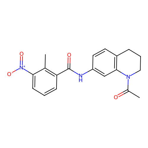 N-(1-acetyl-1,2,3,4-tetrahydroquinolin-7-yl)-2-methyl-3-nitrobenzamide structure