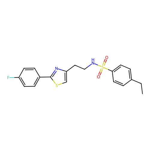 4-ethyl-N-(2-(2-(4-fluorophenyl)thiazol-4-yl)ethyl)benzenesulfonamide structure
