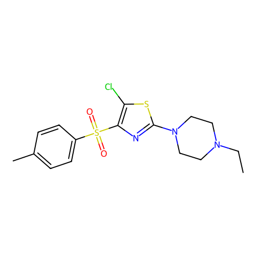 5-Chloro-2-(4-ethylpiperazin-1-yl)-4-tosylthiazole structure