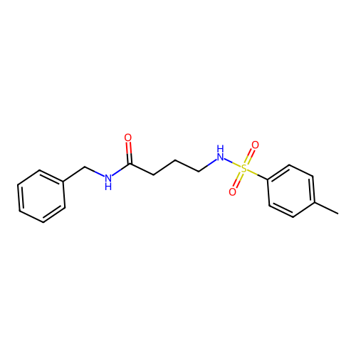 N-benzyl-4-[(4-methylphenyl)sulfonylamino]butanamide structure