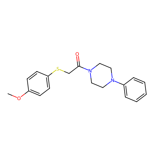 2-((4-Methoxyphenyl)thio)-1-(4-phenylpiperazin-1-yl)ethanone structure
