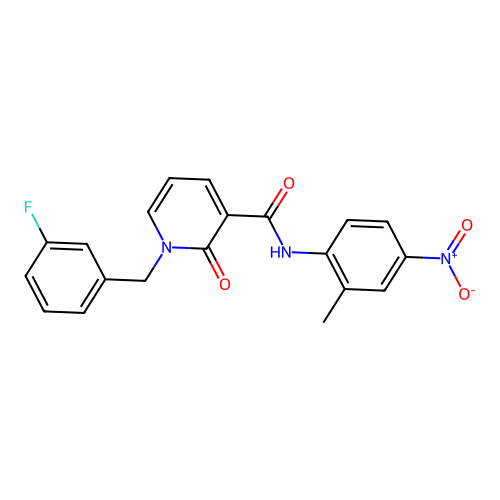 1-[(3-fluorophenyl)methyl]-N-(2-methyl-4-nitrophenyl)-2-oxo-1,2-dihydropyridine-3-carboxamide structure