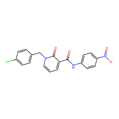1-(4-chlorobenzyl)-N-(4-nitrophenyl)-2-oxo-1,2-dihydropyridine-3-carboxamide structure