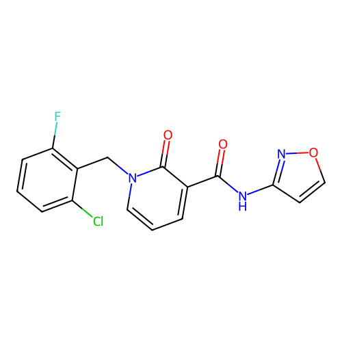 1-[(2-chloro-6-fluorophenyl)methyl]-N-(1,2-oxazol-3-yl)-2-oxo-1,2-dihydropyridine-3-carboxamide structure