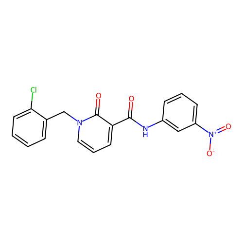 1-(2-chlorobenzyl)-N-(3-nitrophenyl)-2-oxo-1,2-dihydropyridine-3-carboxamide structure