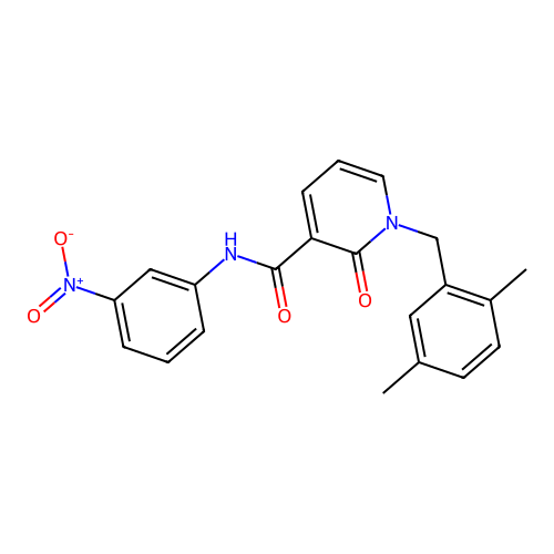 1-(2,5-dimethylbenzyl)-N-(3-nitrophenyl)-2-oxo-1,2-dihydropyridine-3-carboxamide structure
