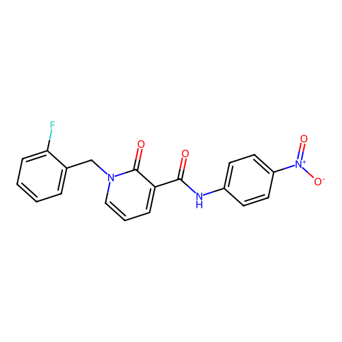1-(2-fluorobenzyl)-N-(4-nitrophenyl)-2-oxo-1,2-dihydropyridine-3-carboxamide structure