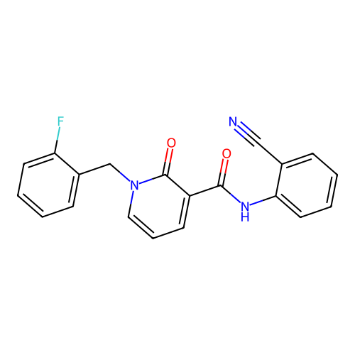 N-(2-cyanophenyl)-1-(2-fluorobenzyl)-2-oxo-1,2-dihydropyridine-3-carboxamide structure
