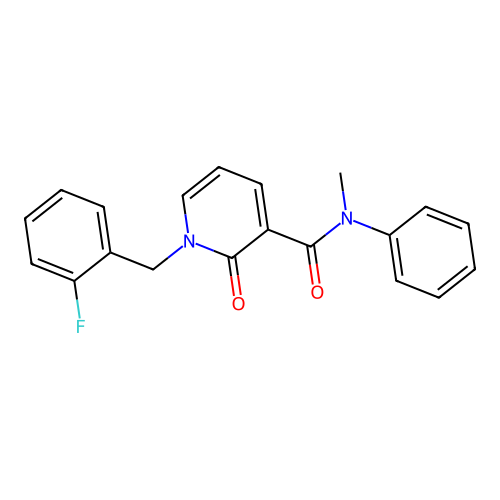 1-(2-fluorobenzyl)-N-methyl-2-oxo-N-phenyl-1,2-dihydropyridine-3-carboxamide structure