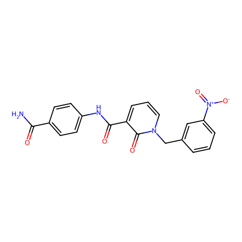 N-(4-carbamoylphenyl)-1-(3-nitrobenzyl)-2-oxo-1,2-dihydropyridine-3-carboxamide structure