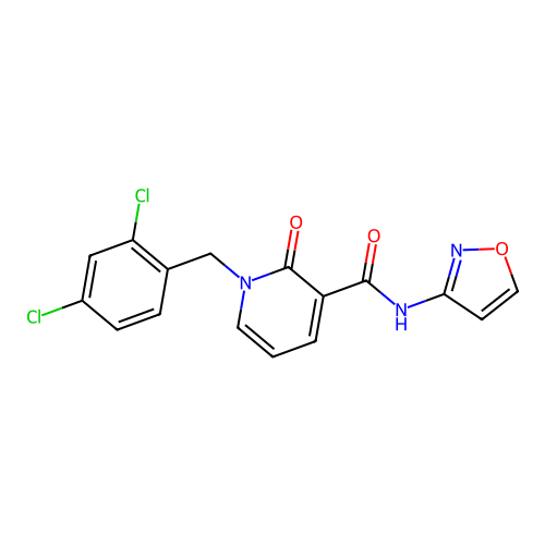 1-(2,4-dichlorobenzyl)-N-(isoxazol-3-yl)-2-oxo-1,2-dihydropyridine-3-carboxamide structure