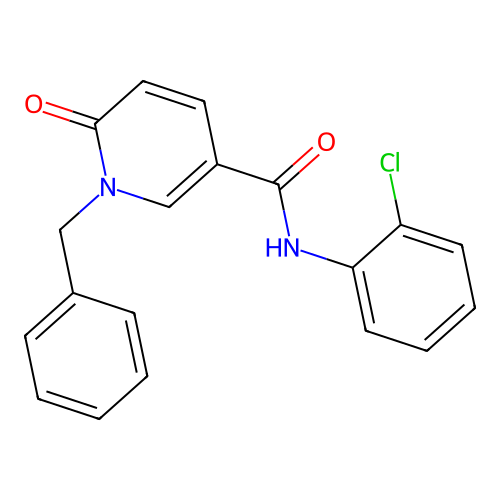 1-benzyl-N-(2-chlorophenyl)-6-oxo-1,6-dihydropyridine-3-carboxamide structure