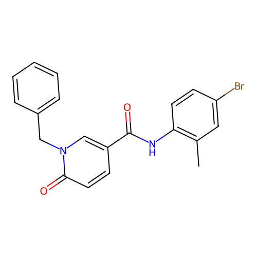 1-benzyl-N-(4-bromo-2-methylphenyl)-6-oxo-1,6-dihydropyridine-3-carboxamide structure