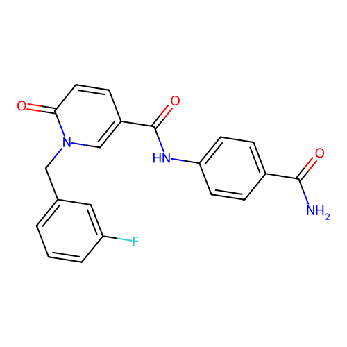 N-(4-carbamoylphenyl)-1-[(3-fluorophenyl)methyl]-6-oxopyridine-3-carboxamide structure