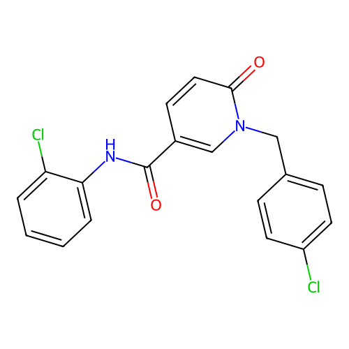 N-(2-chlorophenyl)-1-[(4-chlorophenyl)methyl]-6-oxopyridine-3-carboxamide structure
