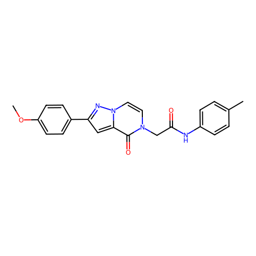 2-[2-(4-methoxyphenyl)-4-oxopyrazolo[1,5-a]pyrazin-5(4H)-yl]-N-(4-methylphenyl)acetamide structure