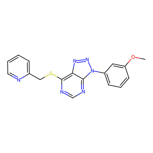 3-(3-Methoxyphenyl)-7-(pyridin-2-ylmethylsulfanyl)triazolo[4,5-d]pyrimidine structure