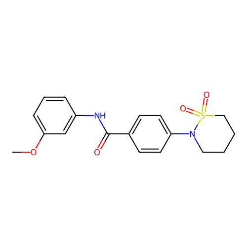 4-(1,1-dioxido-1,2-thiazinan-2-yl)-N-(3-methoxyphenyl)benzamide structure