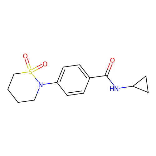 N-cyclopropyl-4-(1,1-dioxido-1,2-thiazinan-2-yl)benzamide structure
