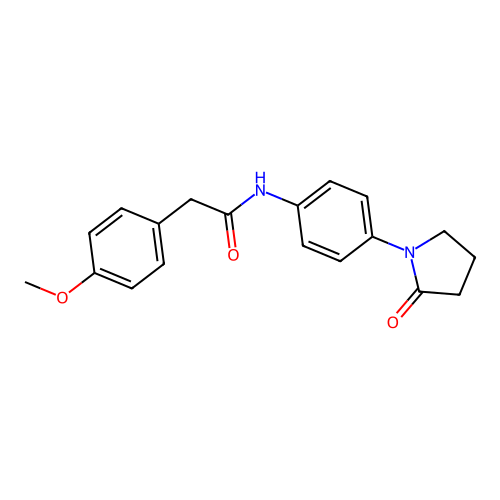 2-(4-methoxyphenyl)-N-[4-(2-oxopyrrolidin-1-yl)phenyl]acetamide structure