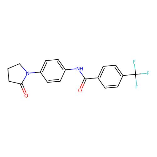 N-[4-(2-oxopyrrolidin-1-yl)phenyl]-4-(trifluoromethyl)benzamide structure