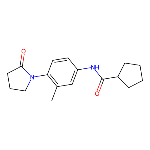 N-[3-methyl-4-(2-oxopyrrolidin-1-yl)phenyl]cyclopentanecarboxamide structure