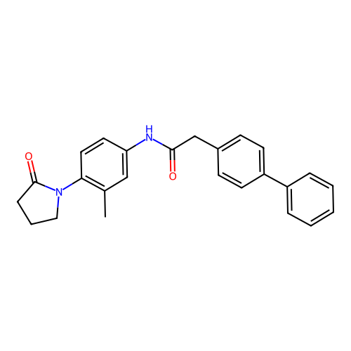 2-{[1,1'-biphenyl]-4-yl}-N-[3-methyl-4-(2-oxopyrrolidin-1-yl)phenyl]acetamide structure
