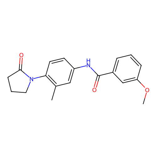 3-methoxy-N-[3-methyl-4-(2-oxopyrrolidin-1-yl)phenyl]benzamide structure