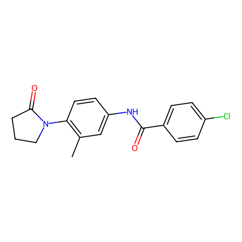 4-chloro-N-[3-methyl-4-(2-oxopyrrolidin-1-yl)phenyl]benzamide structure