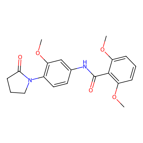 2,6-dimethoxy-N-[3-methoxy-4-(2-oxopyrrolidin-1-yl)phenyl]benzamide structure