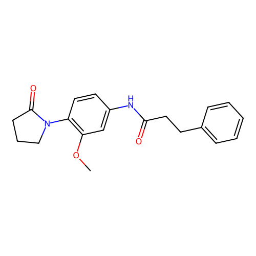 N-[3-methoxy-4-(2-oxopyrrolidin-1-yl)phenyl]-3-phenylpropanamide structure