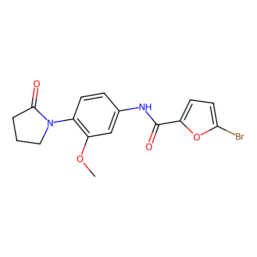 5-bromo-N-[3-methoxy-4-(2-oxopyrrolidin-1-yl)phenyl]furan-2-carboxamide structure