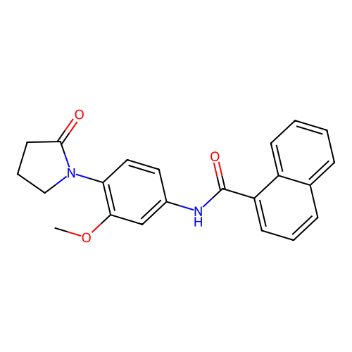 N-[3-methoxy-4-(2-oxopyrrolidin-1-yl)phenyl]naphthalene-1-carboxamide structure