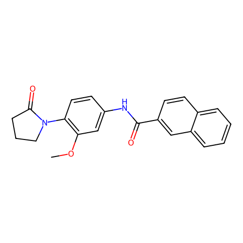 N-[3-methoxy-4-(2-oxopyrrolidin-1-yl)phenyl]naphthalene-2-carboxamide structure
