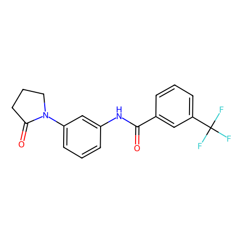 N-[3-(2-oxopyrrolidin-1-yl)phenyl]-3-(trifluoromethyl)benzamide structure