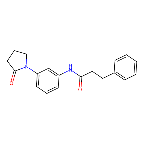N-[3-(2-oxopyrrolidin-1-yl)phenyl]-3-phenylpropanamide structure