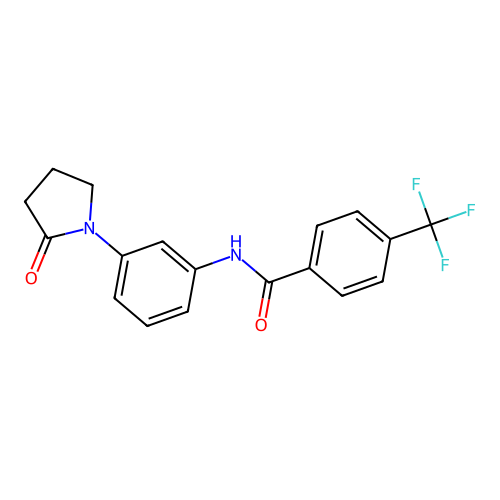 N-[3-(2-oxopyrrolidin-1-yl)phenyl]-4-(trifluoromethyl)benzamide structure