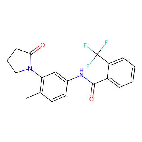 N-[4-methyl-3-(2-oxopyrrolidin-1-yl)phenyl]-2-(trifluoromethyl)benzamide structure