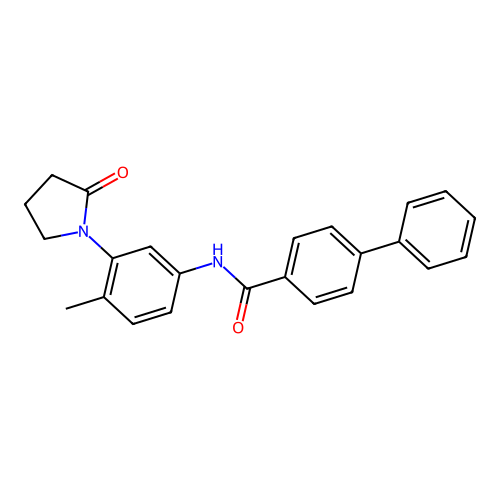 N-[4-methyl-3-(2-oxopyrrolidin-1-yl)phenyl]-4-phenylbenzamide structure