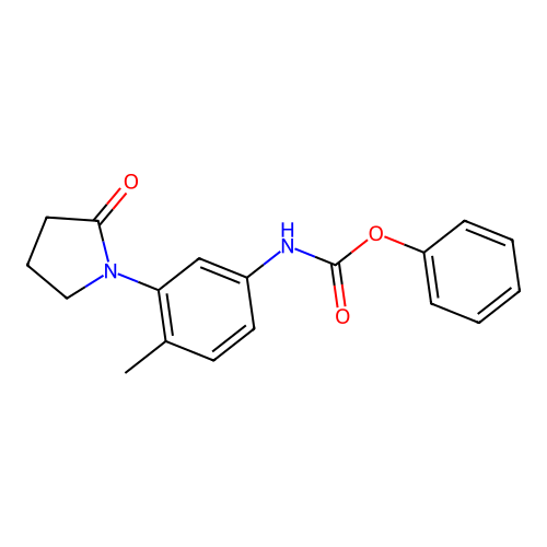 phenyl N-[4-methyl-3-(2-oxopyrrolidin-1-yl)phenyl]carbamate structure