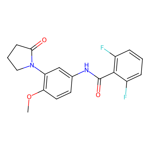 2,6-difluoro-N-[4-methoxy-3-(2-oxopyrrolidin-1-yl)phenyl]benzamide structure