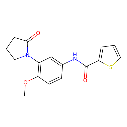 N-[4-methoxy-3-(2-oxopyrrolidin-1-yl)phenyl]thiophene-2-carboxamide structure