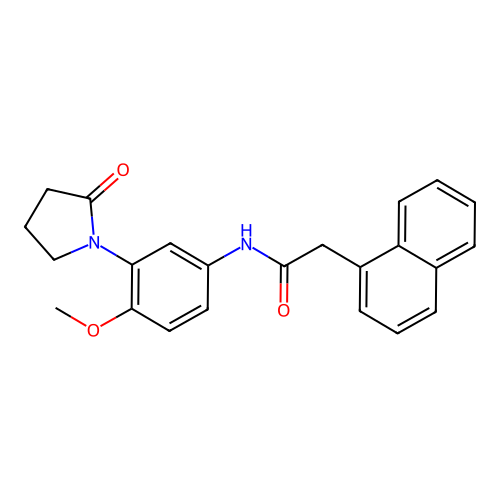 N-[4-methoxy-3-(2-oxopyrrolidin-1-yl)phenyl]-2-naphthalen-1-ylacetamide structure