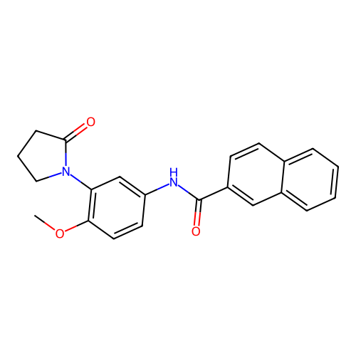 N-[4-methoxy-3-(2-oxopyrrolidin-1-yl)phenyl]naphthalene-2-carboxamide structure